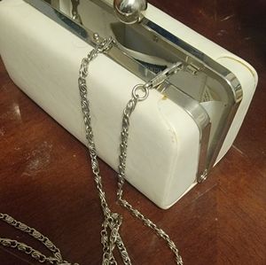 Ivory clutch with detachable strap ...with shoes to match